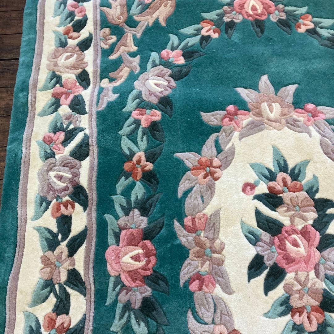 中国段通 花柄 カーペット織物 絨毯 じゅうたん ラグ マット 敷物 インテリア