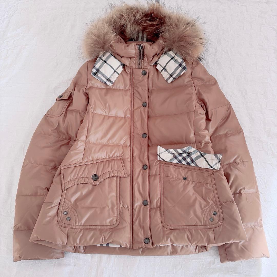 【バーバリー】極美品✨ダウンジャケット y2k ノバチェック ラクーンファー