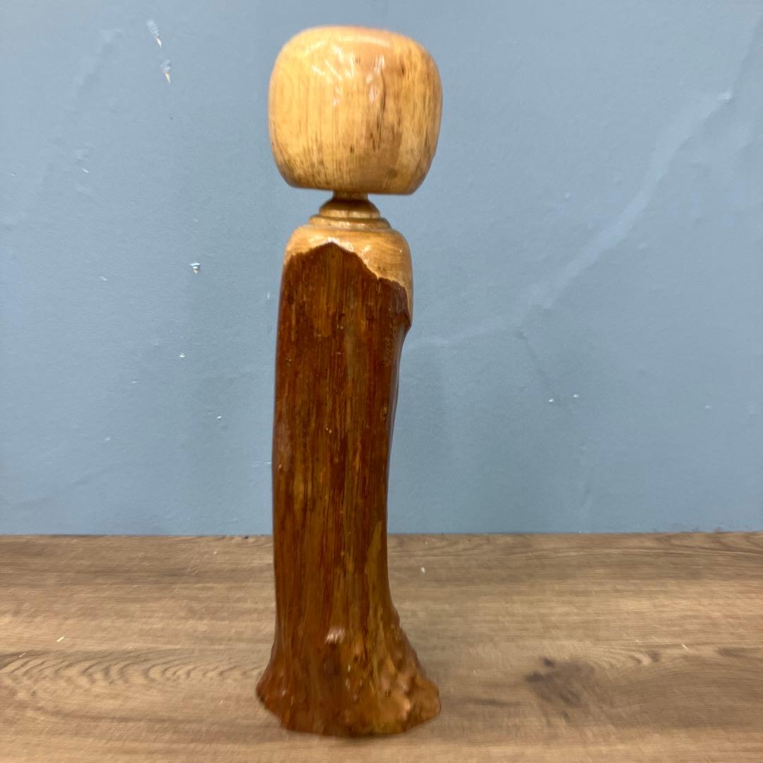 4F 昭和レトロ 希少 伝統工芸品 木彫りこけし 銘入り 三陸 2009年作