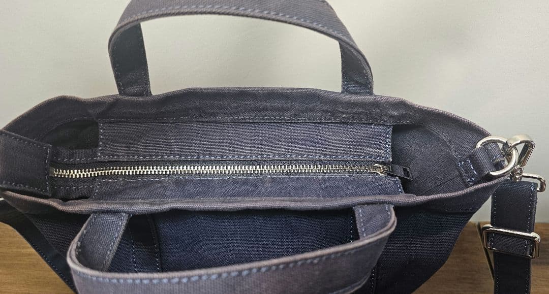 メゾンキツネ✨ フォックスヘッド スモール トートバッグ ハンドバッグ ネイビー