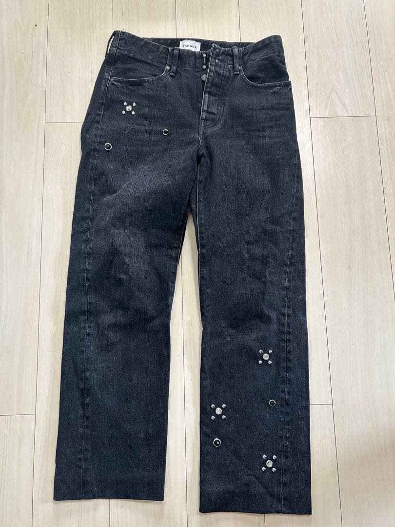 TANAKAビジューブラックストレートデニム