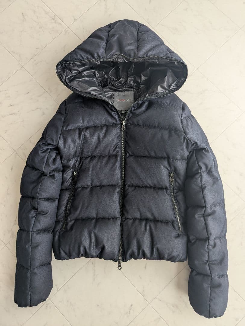 【美品】井川遥着用 デュベティカ カシミヤ ダウンTHIADUE ネイビー 38