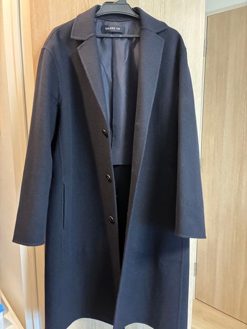 トゥモローランド　ギャルリーヴィー　メルトン　ネイビー　ウール　カシミヤ　コート