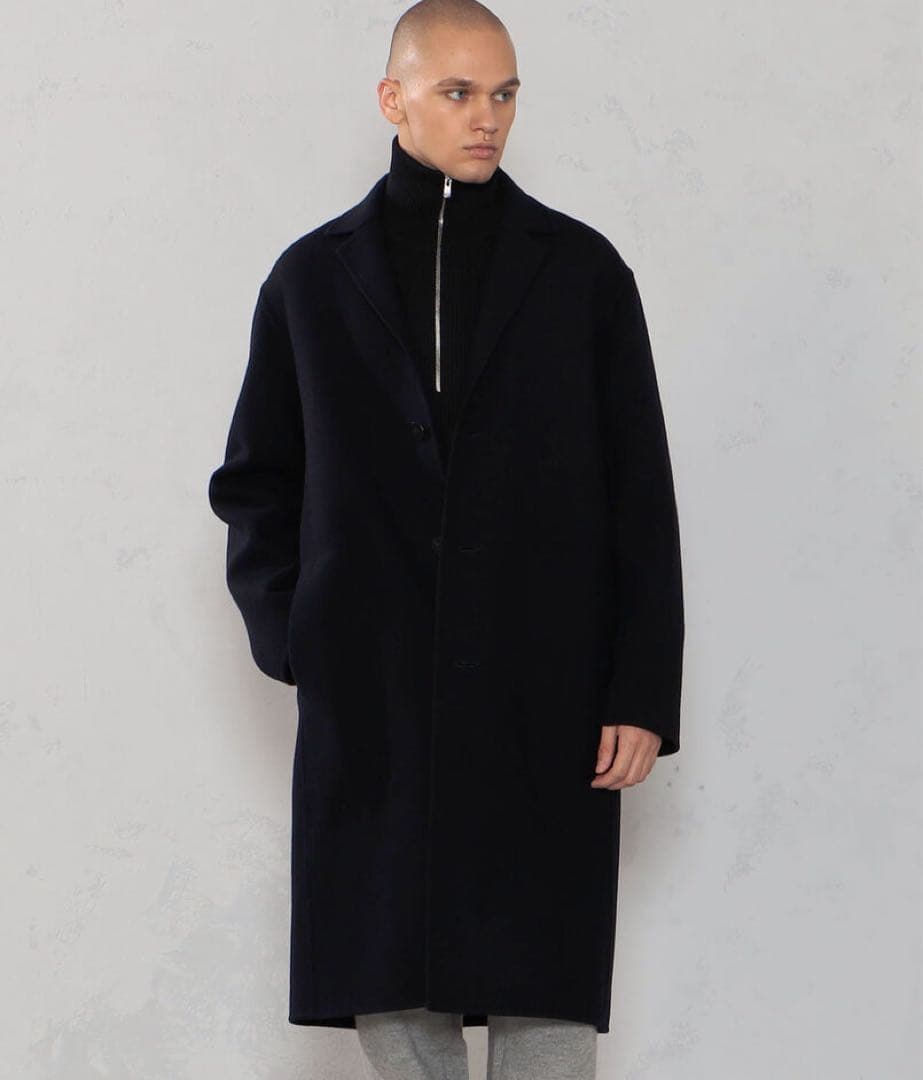 トゥモローランド　ギャルリーヴィー　メルトン　ネイビー　ウール　カシミヤ　コート