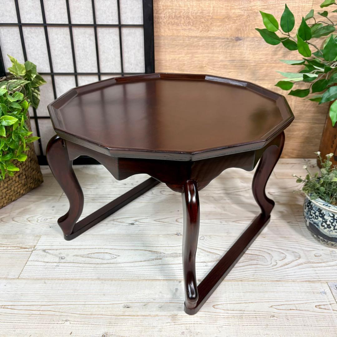 李朝韓国中国韓流レトロデザイン12角お膳ティーテーブル角ソバン、ミニ飾り台