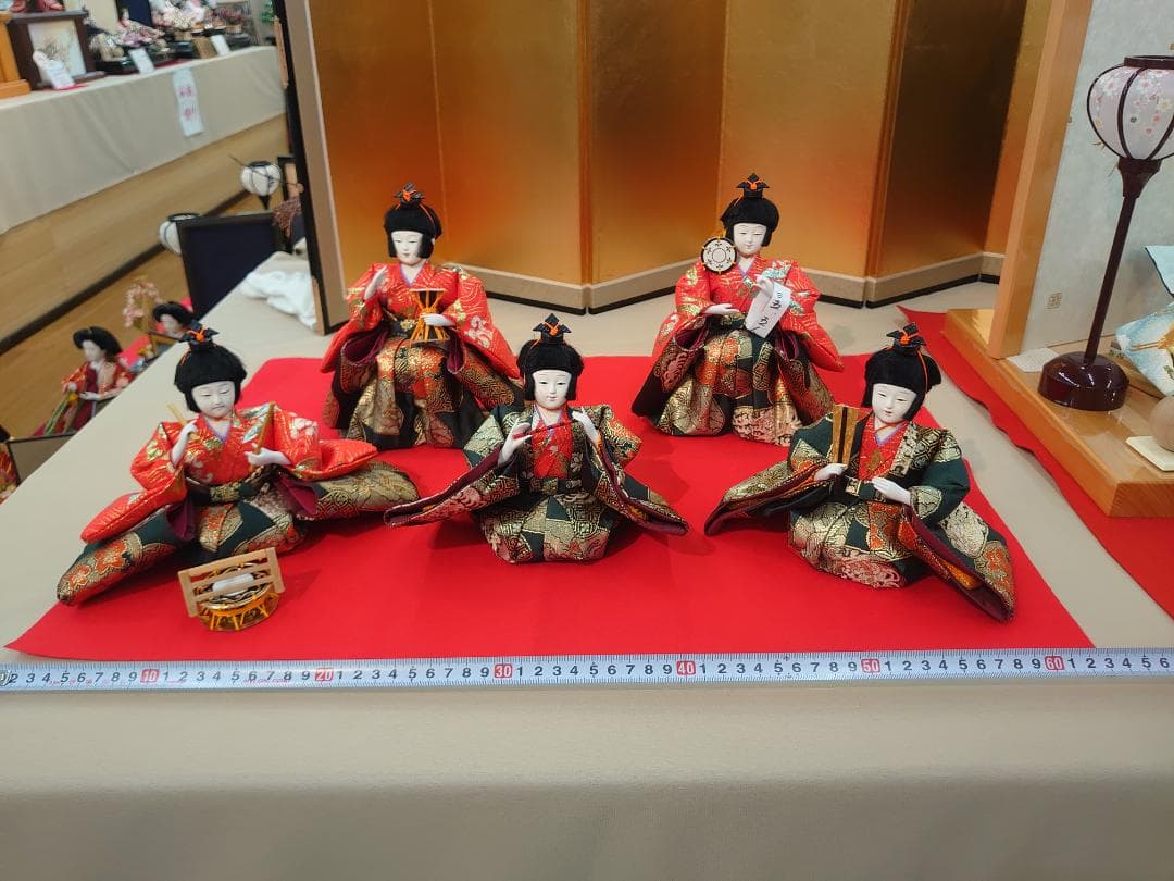 ●金襴衣装五人囃子●　ごにんばやし　おひなさま　新品