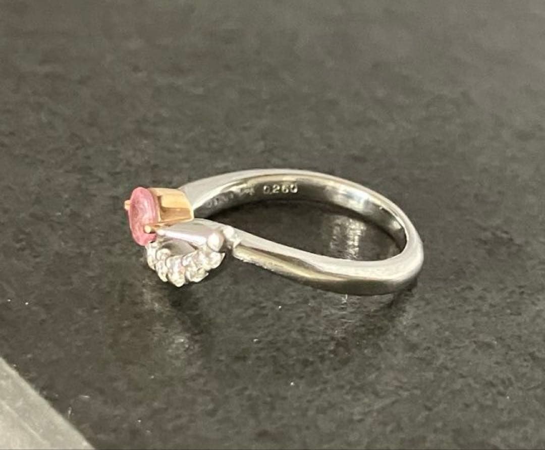 K18WG/PGパパラチアサファイアピンキーリング