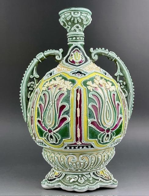 【希少】オールドニッポン 21.0㎝ 盛上げ花瓶 一陳盛り 花器 花瓶