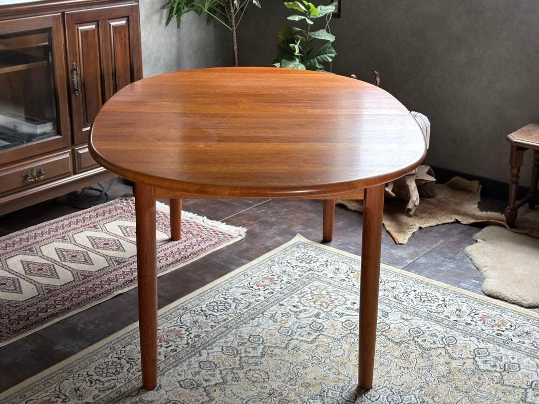 希少　北欧　エクステンションテーブル　伸長テーブル　チーク材　ビンテージ　IGZ