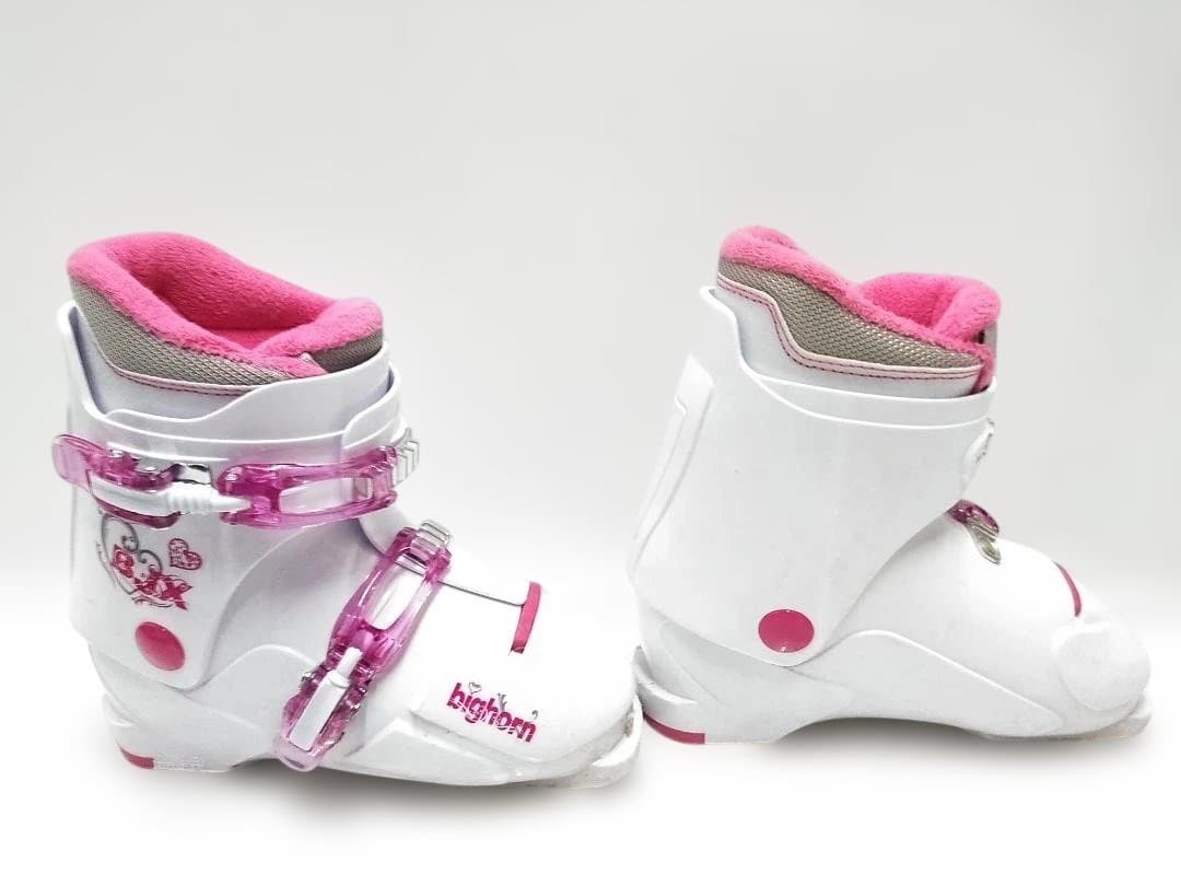 ジュニアスキー4点セット 女の子 ハート 128cmビッグホーンBJX 23cm