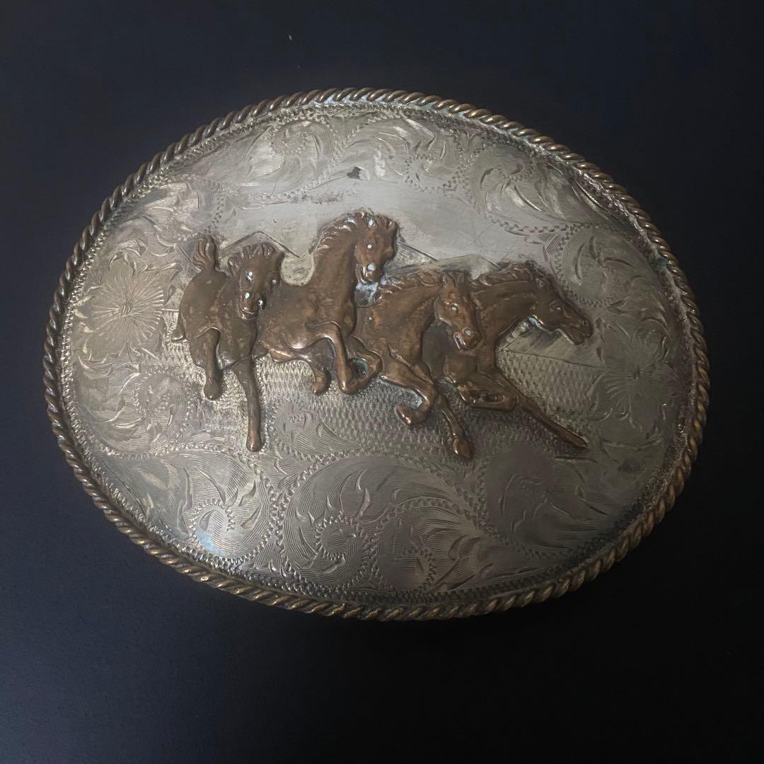 特大 sunset trails ウエスタン ベルト バックル 925