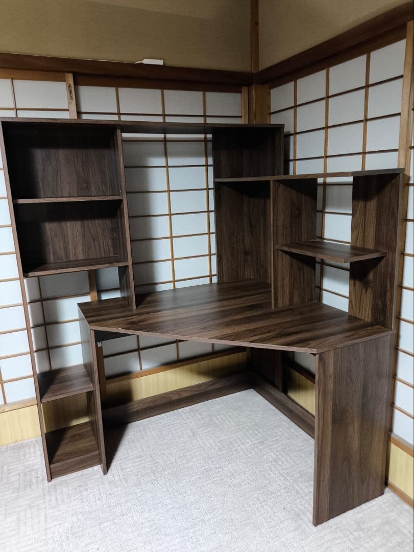 木製パソコンデスク ダークブラウン