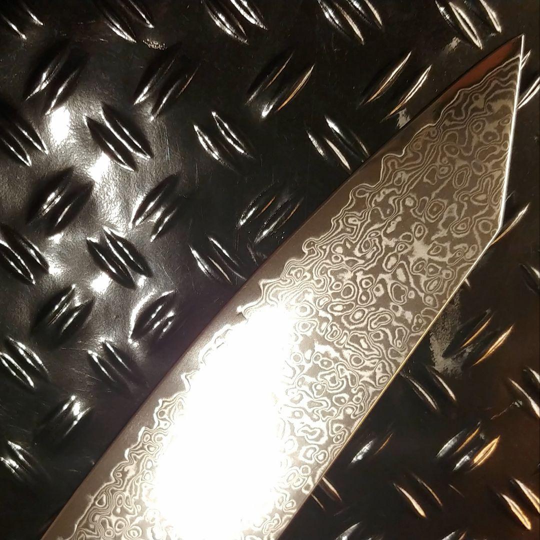 V金10号　ダマスカス包丁　ハニカム模様　ブルー柄　剣型　牛刀　三徳