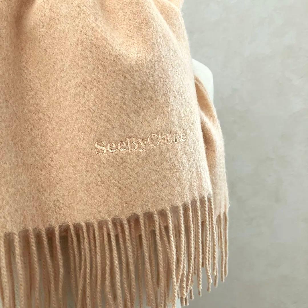 シーバイクロエ 定価２万円 オレンジベージュ 洗える 100％カシミヤマフラー