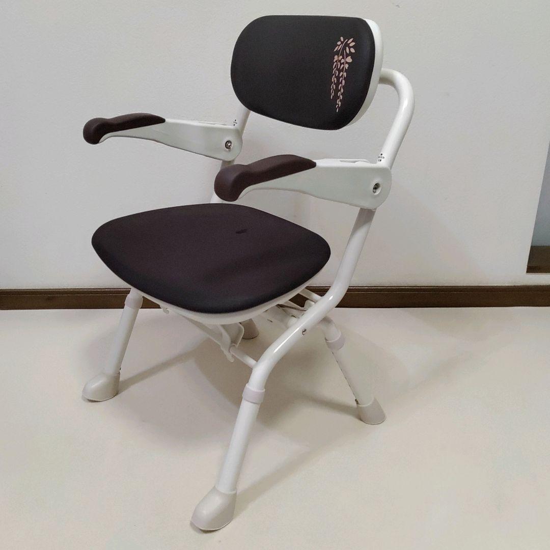 美品 安寿 楽らく開閉シャワーベンチ Sフィット もちぷる ブラウン系 送料無料