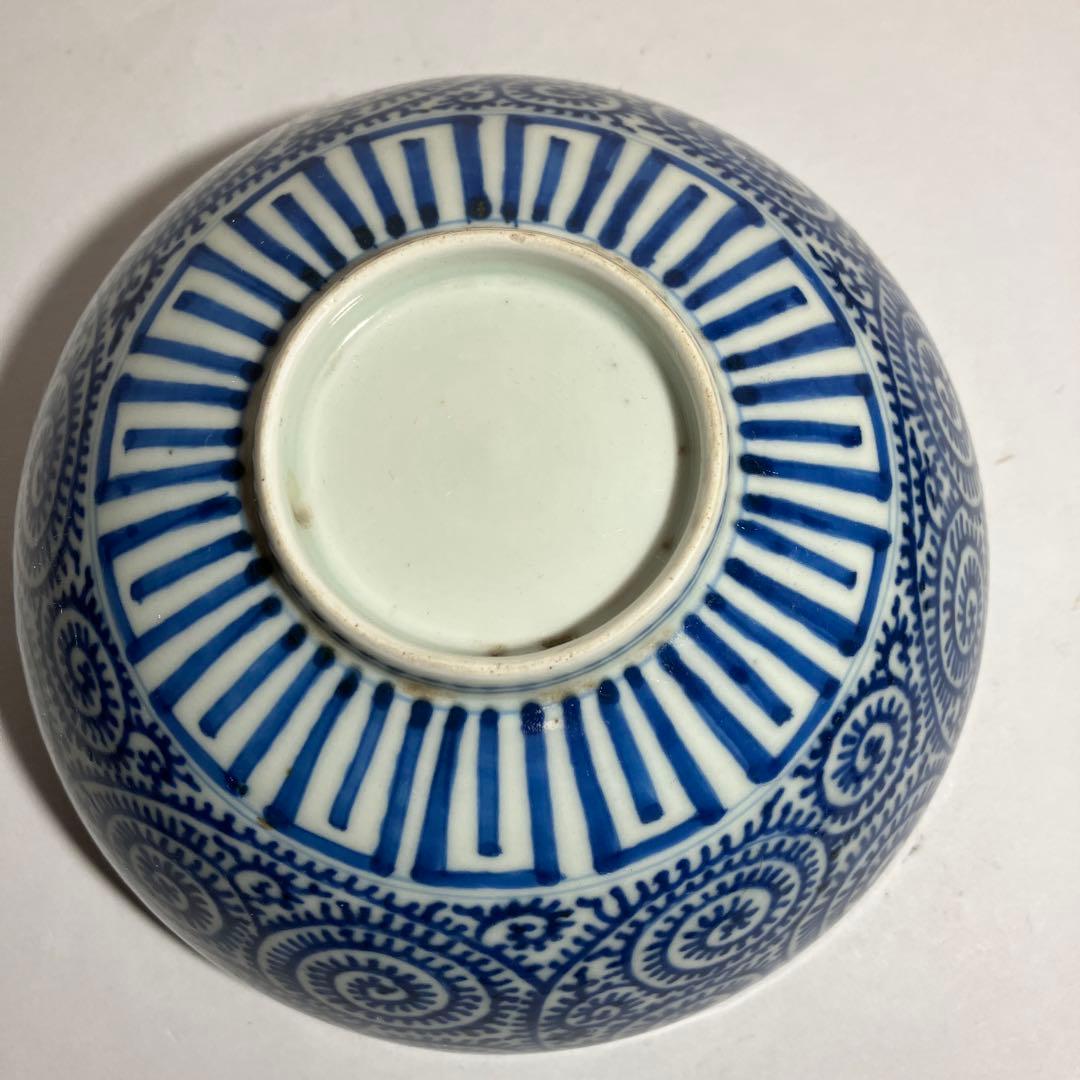 古伊万里染付蛸唐草文磁器中鉢