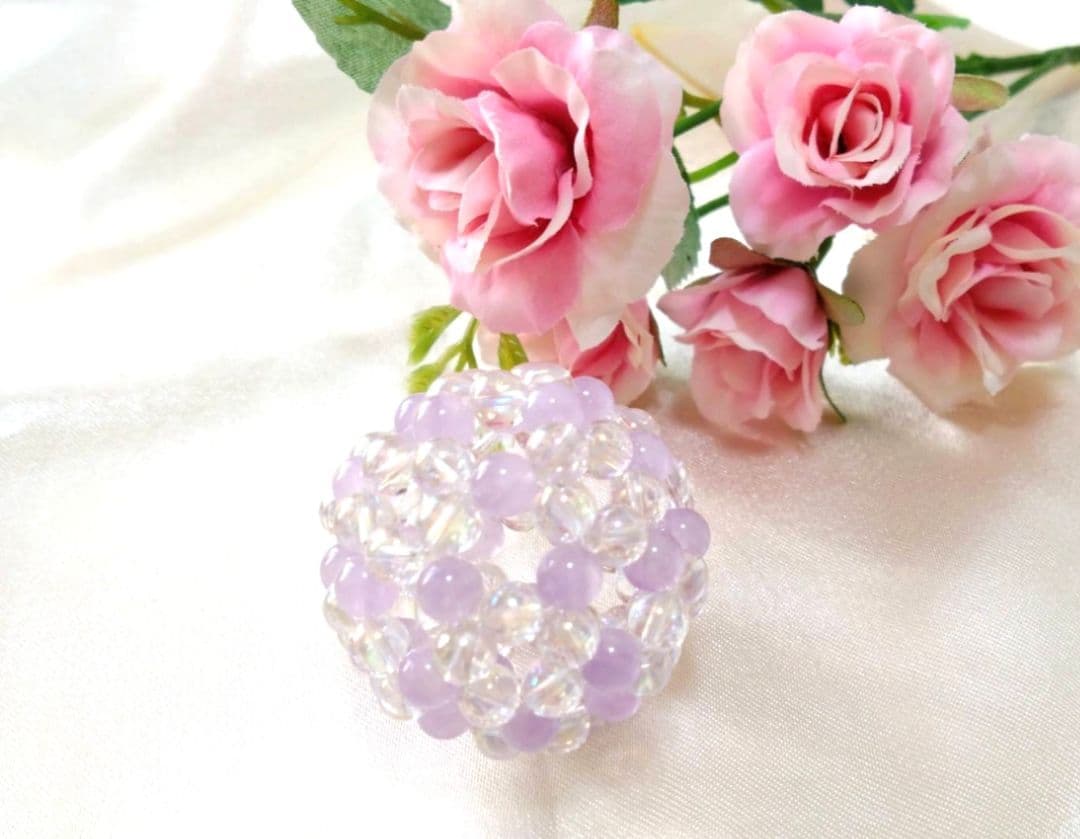 ラベンダーアメジスト×クリスタル　神聖幾何学フラーレン