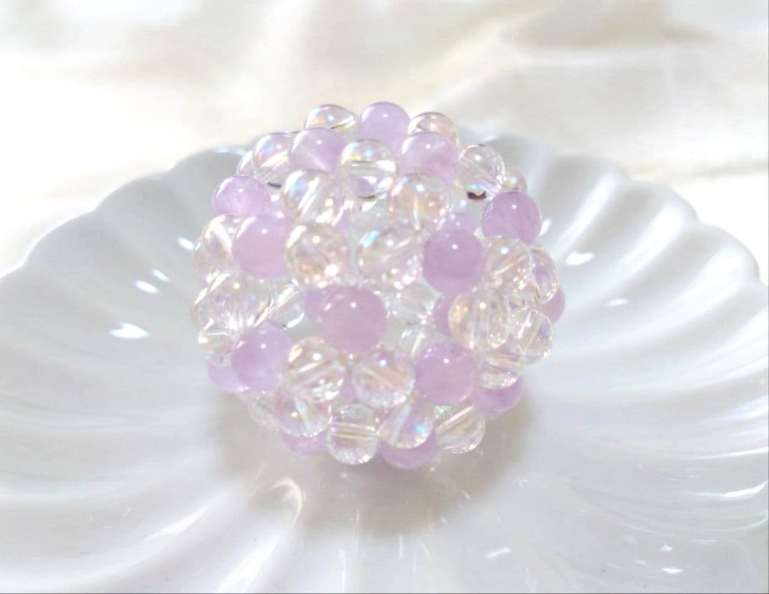 ラベンダーアメジスト×クリスタル　神聖幾何学フラーレン