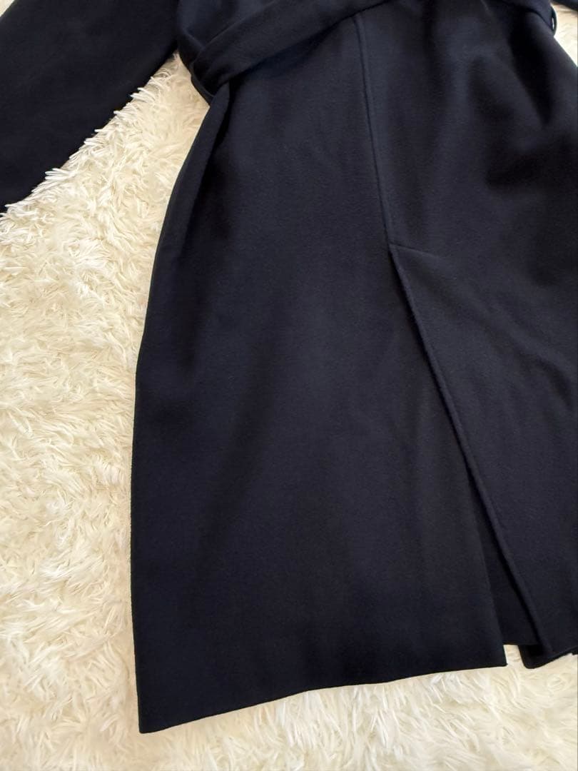 スティーブンアラン チェスターコート ウール ウエストベルト ネイビー M