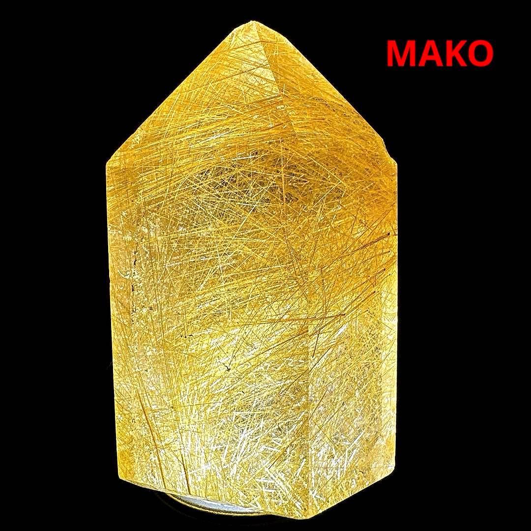 M1661☆ゴールドルチルクォーツ六角柱189g☆天然石　原石