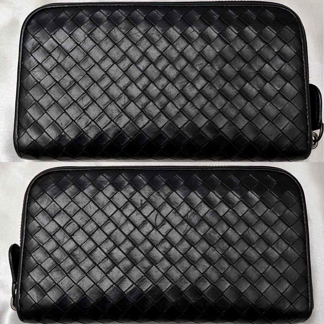 ◇美品◇ボッテガヴェネタ　長財布　ラウンドジップ　ブラック　イントレチャートgg