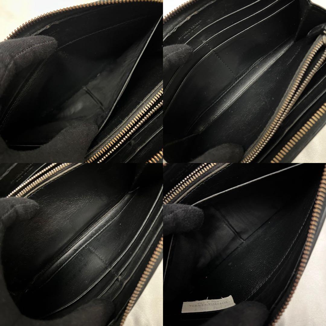 ◇美品◇ボッテガヴェネタ　長財布　ラウンドジップ　ブラック　イントレチャートgg