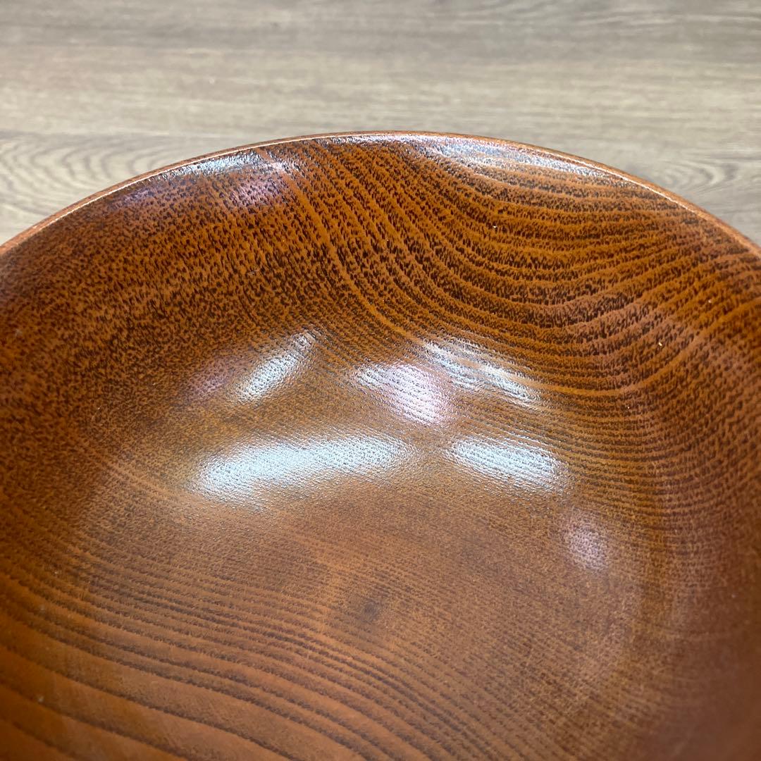E-1 極美品 天然木 千筋挽き 汁椀 2客セット 箱付き 木製 食器