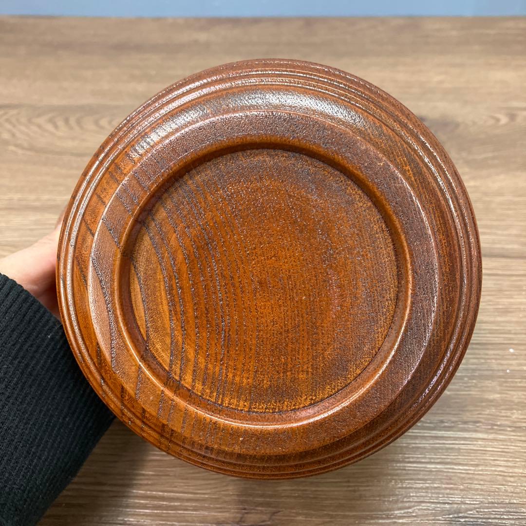 E-1 極美品 天然木 千筋挽き 汁椀 2客セット 箱付き 木製 食器