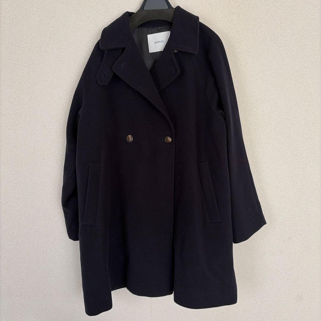 SHIPS any: スタンド & ダブル カラー コート 24FW