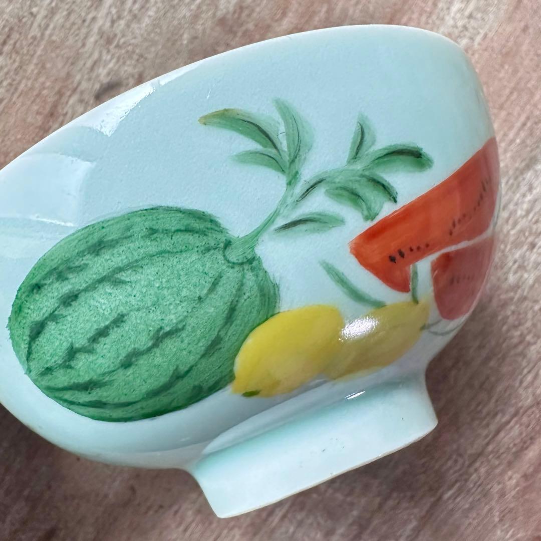 【希少】　清朝期　色絵　粉彩　果物　蟷螂　茶碗　鉢　唐物　中国古美術　古玩