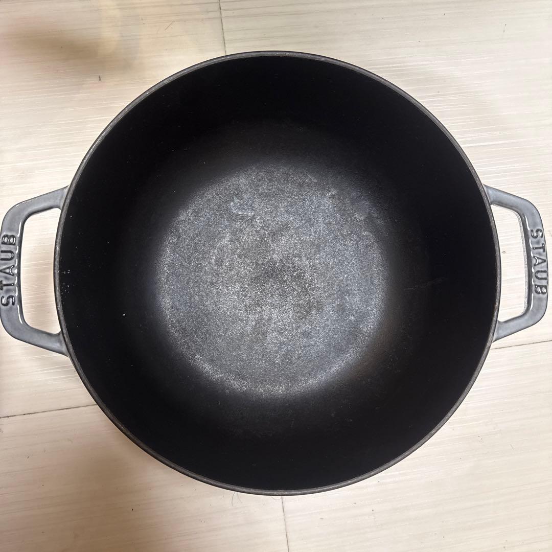 STAUB ミルクパン 24cm グレー 鶏デザイン