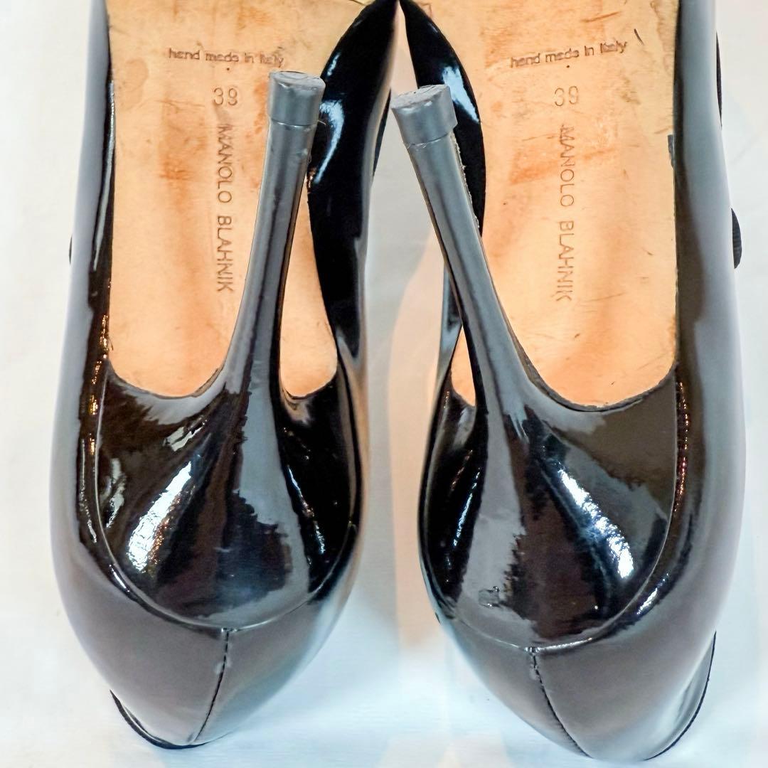 【美品】マノロブラニク パテント メリージェーン 黒 39