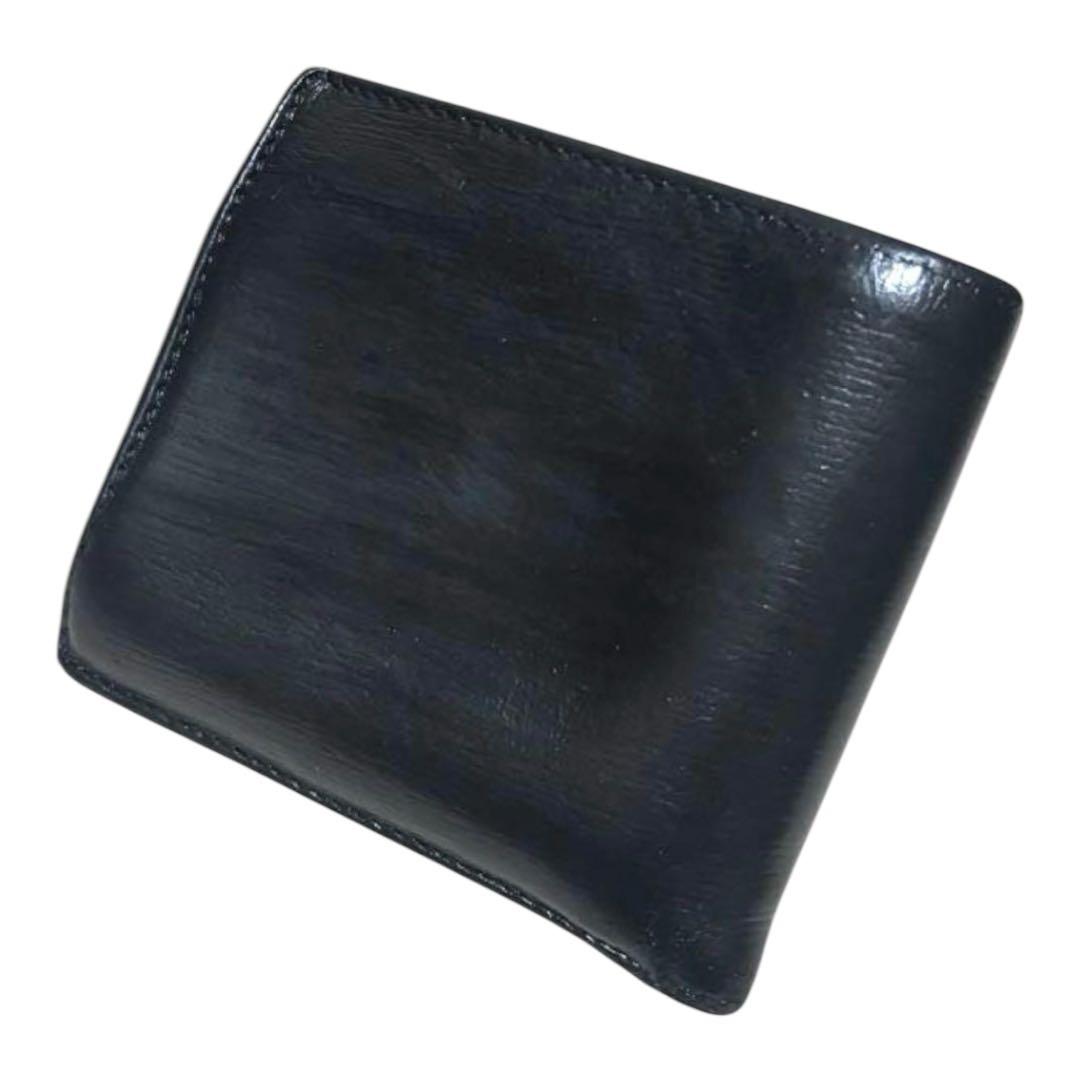 グッチ　折り財布　レザー　ブラック　金属インターロッキング　フラップ