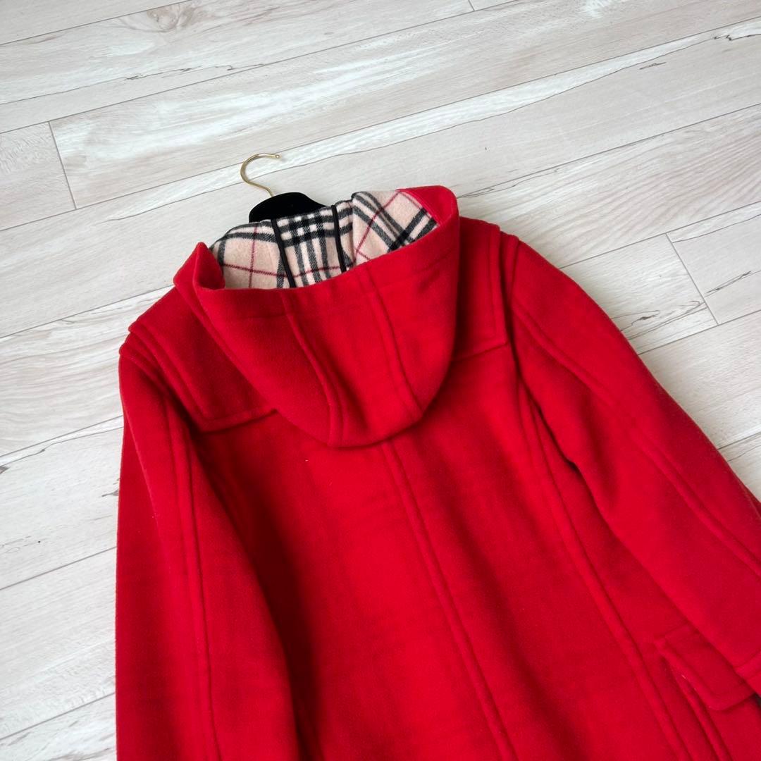 バーバリーブルーレーベル　ロングダッフルコート　ノバチェック　ダブルフェイス