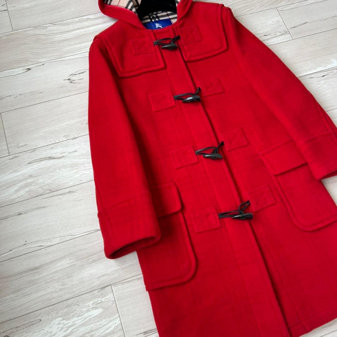 バーバリーブルーレーベル　ロングダッフルコート　ノバチェック　ダブルフェイス