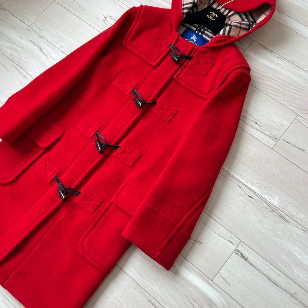 バーバリーブルーレーベル　ロングダッフルコート　ノバチェック　ダブルフェイス