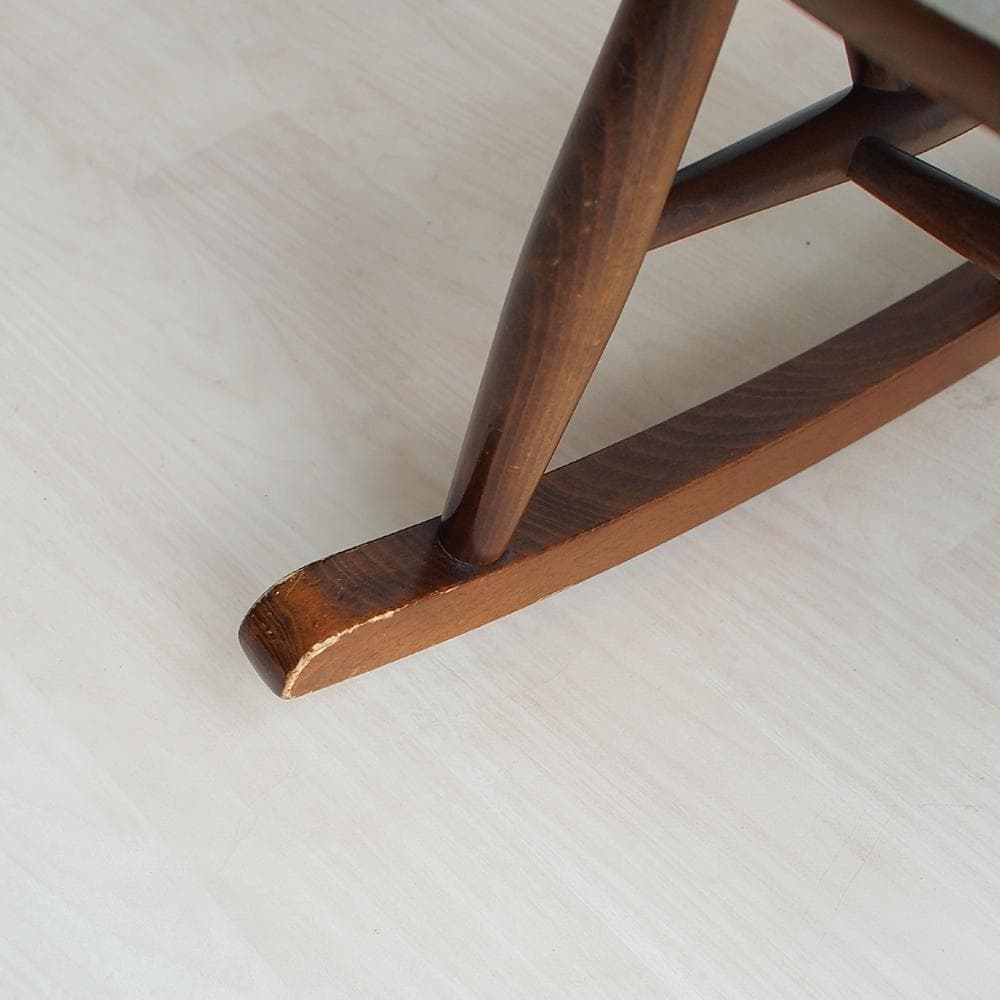 希少モデル オールドカリモク/karimoku ロッキングチェア レトロ