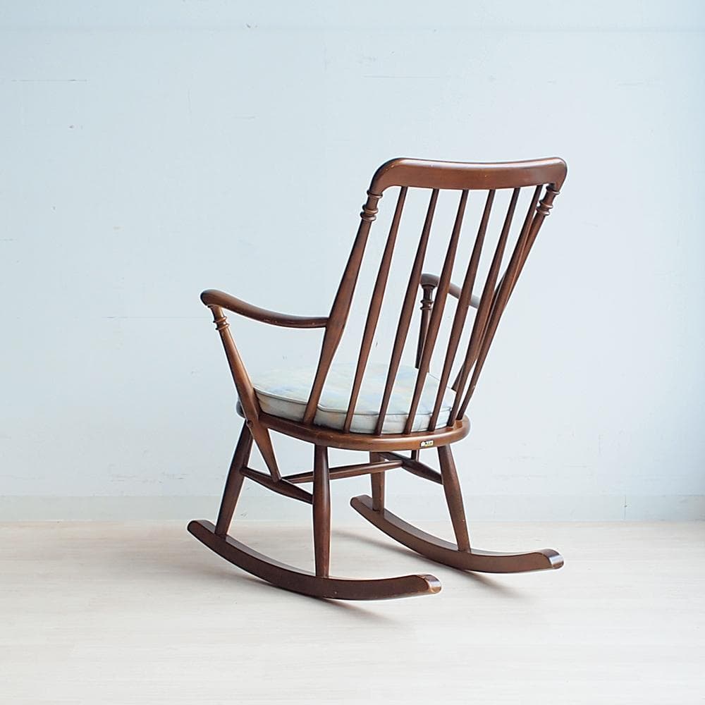 希少モデル オールドカリモク/karimoku ロッキングチェア レトロ