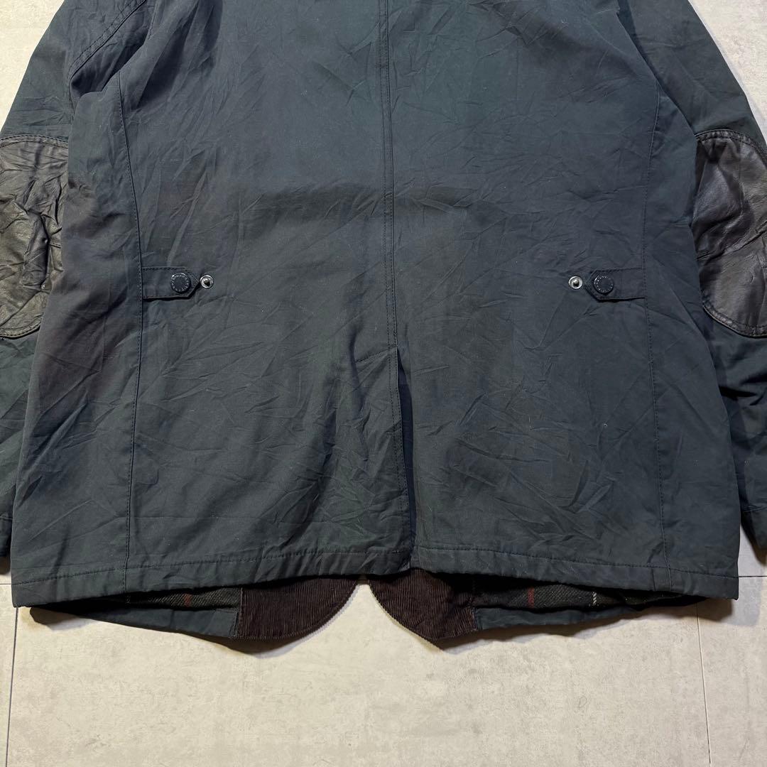 Barbour OGSTON WAXED JKT レザーエルボーパッチ ネイビー