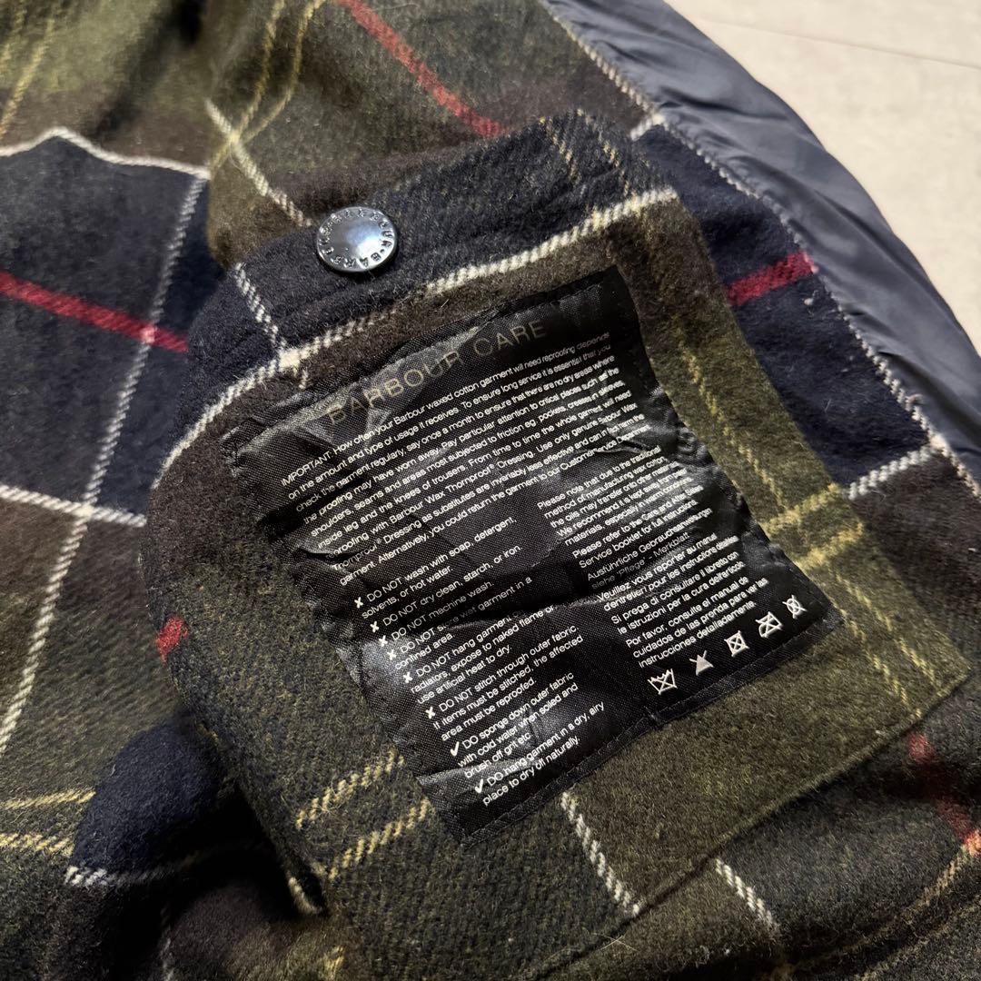 Barbour OGSTON WAXED JKT レザーエルボーパッチ ネイビー