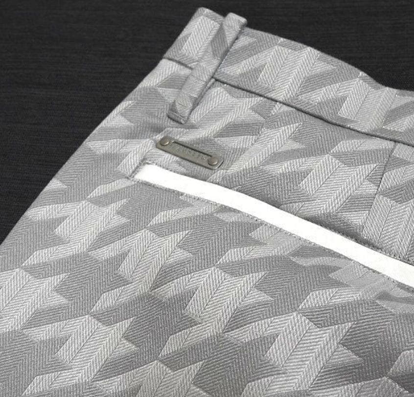 新品 セントアンドリュース ラメジャガード パンツ 定価39600円 灰 L