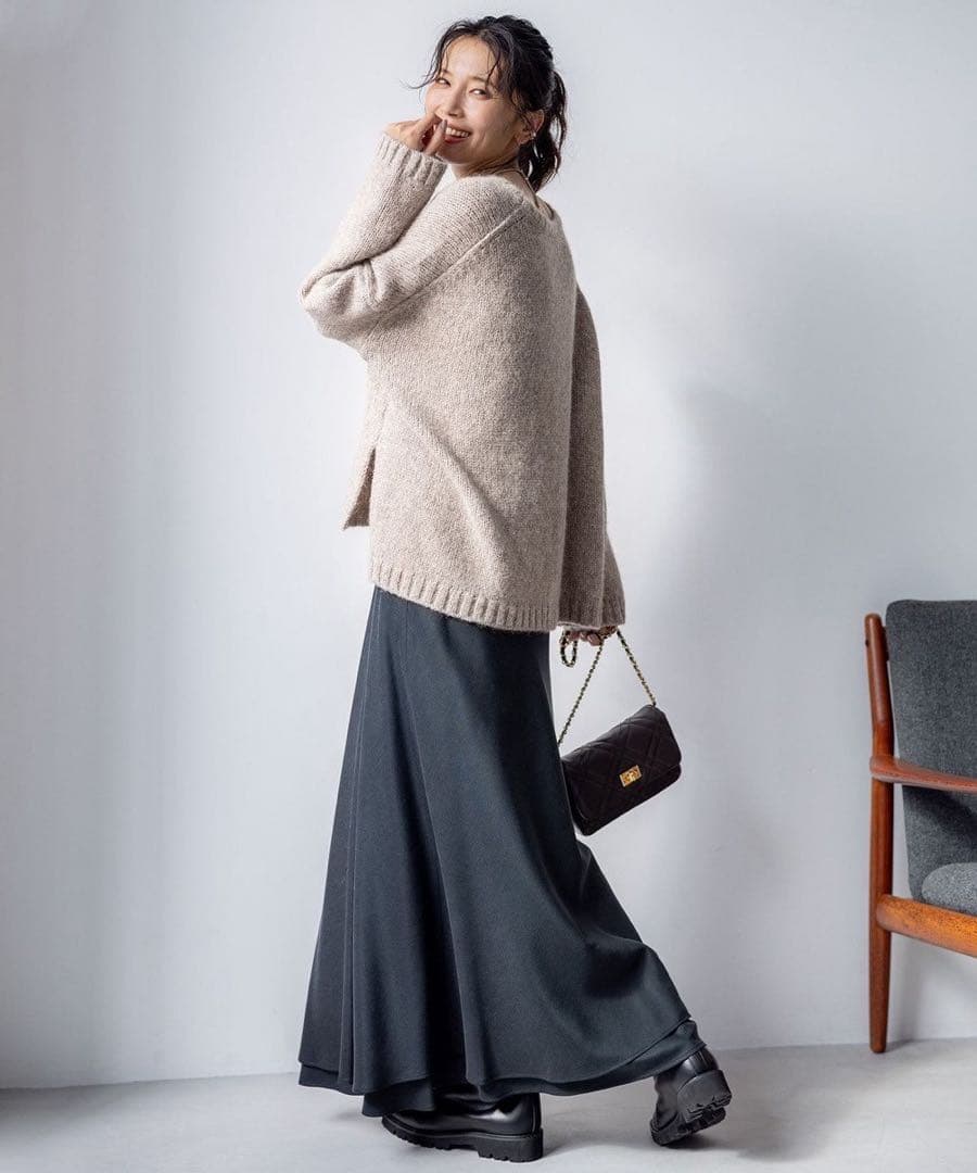 23区　滝沢眞規子さん着用！　ベビーアルパカ クロップド ニット　セーター　38