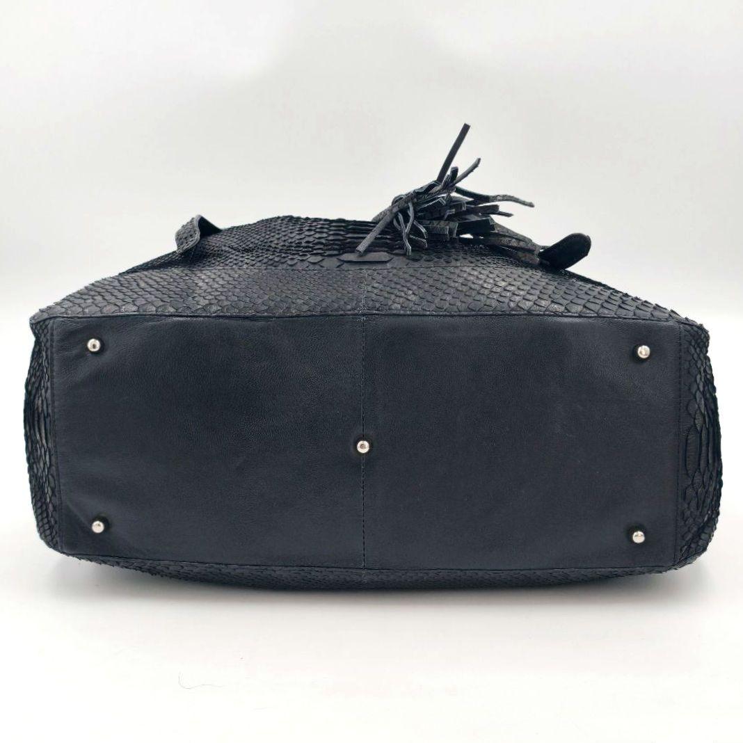 【美品 高級◎】パイソン トートバッグ ビジネス A4 肩掛け ヘビ革