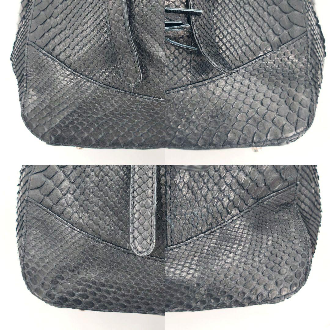 【美品 高級◎】パイソン トートバッグ ビジネス A4 肩掛け ヘビ革