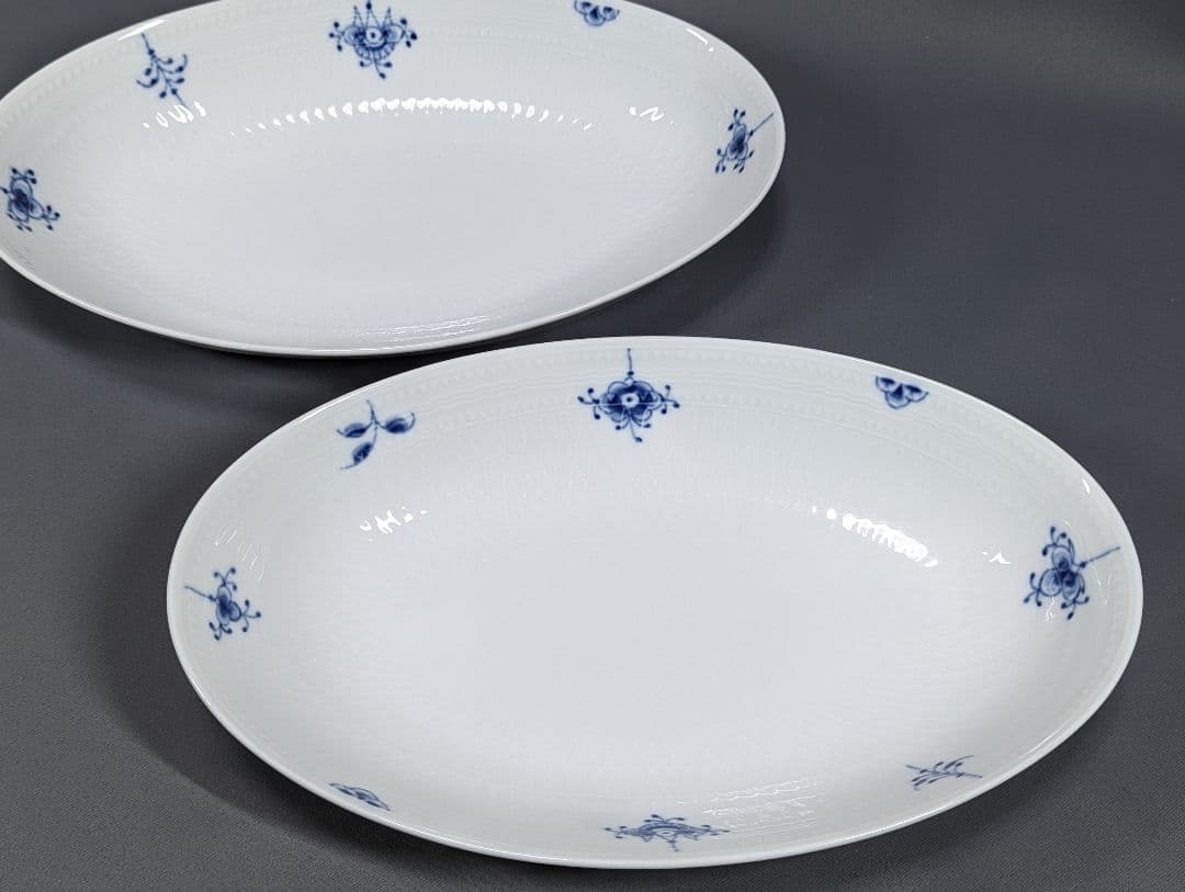 ロイヤルコペンハーゲン ブルーパルメッテ ブロッサム オーバルディッシュ 2枚
