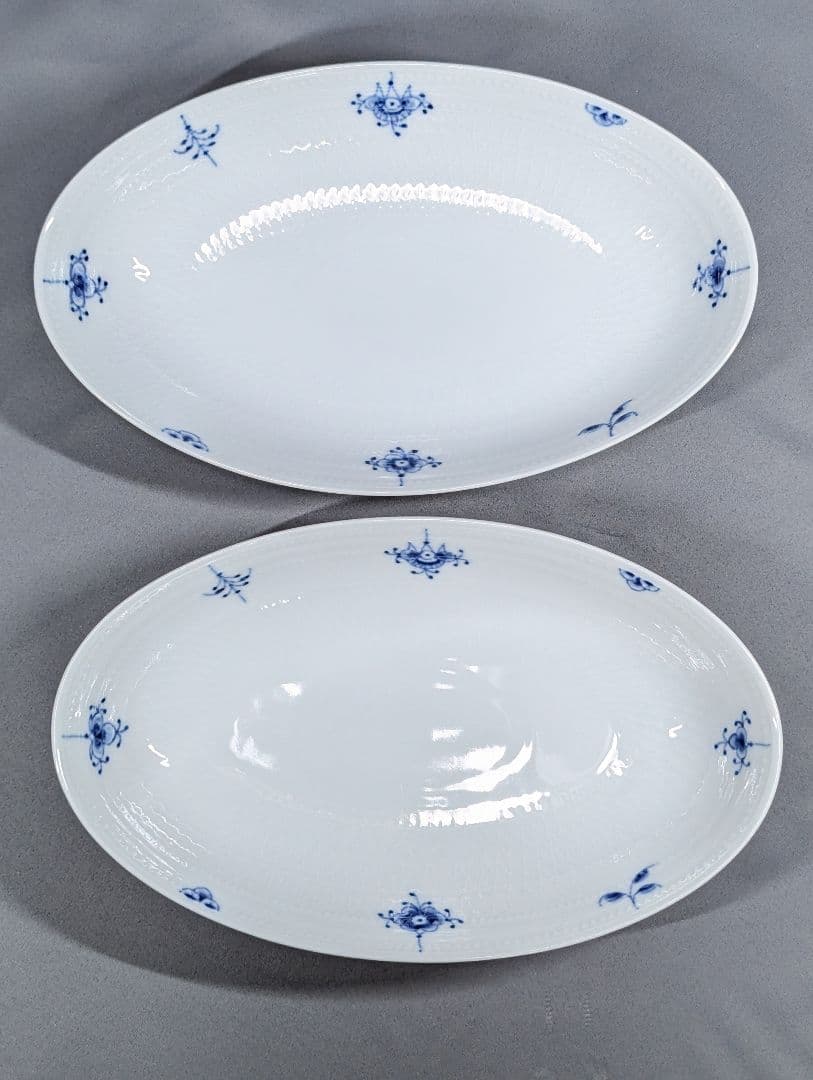 ロイヤルコペンハーゲン ブルーパルメッテ ブロッサム オーバルディッシュ 2枚