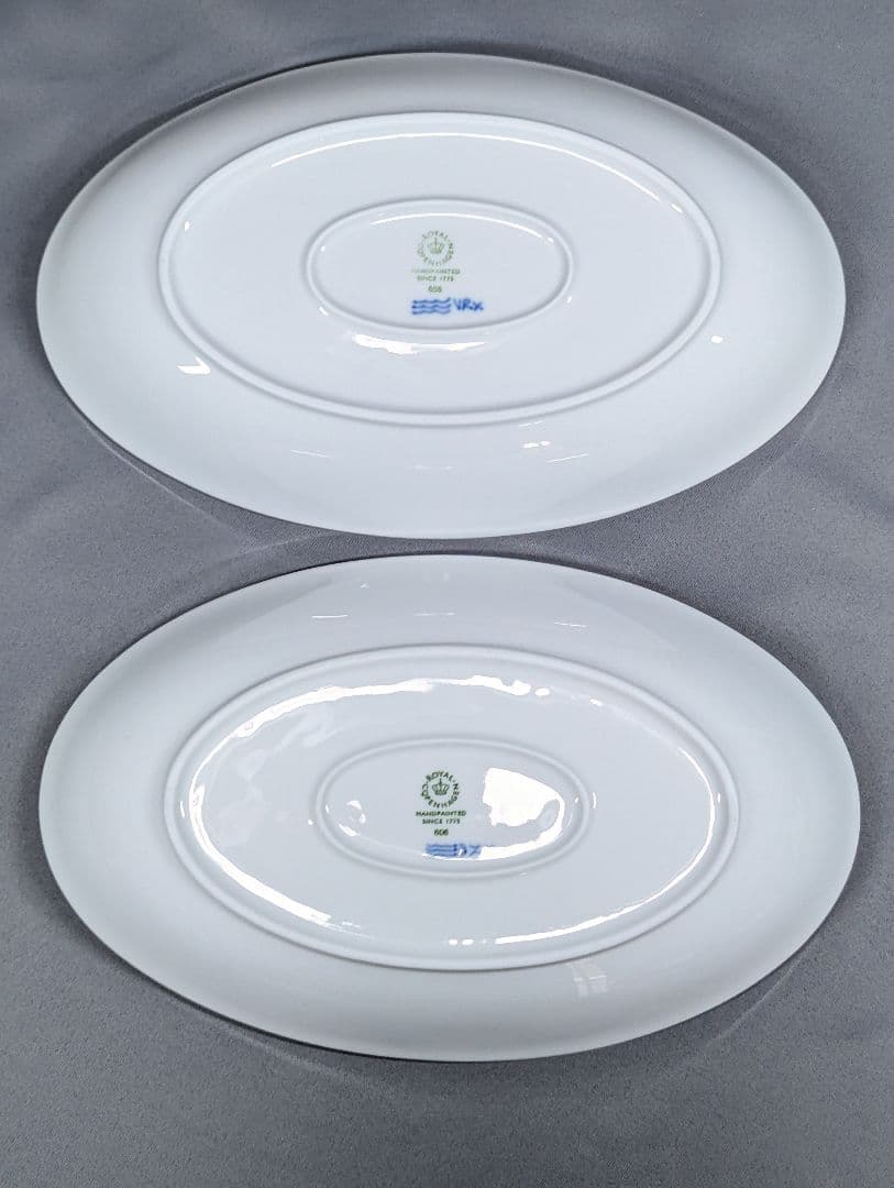 ロイヤルコペンハーゲン ブルーパルメッテ ブロッサム オーバルディッシュ 2枚