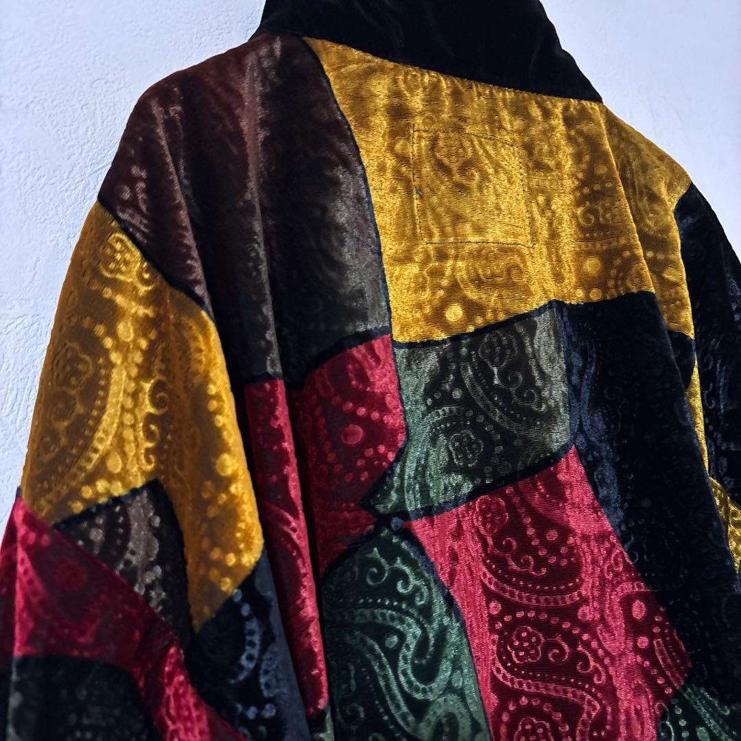 Jackie Vital ヴィンテージ　ベロアジャケット　フルジップ　ペイズリー