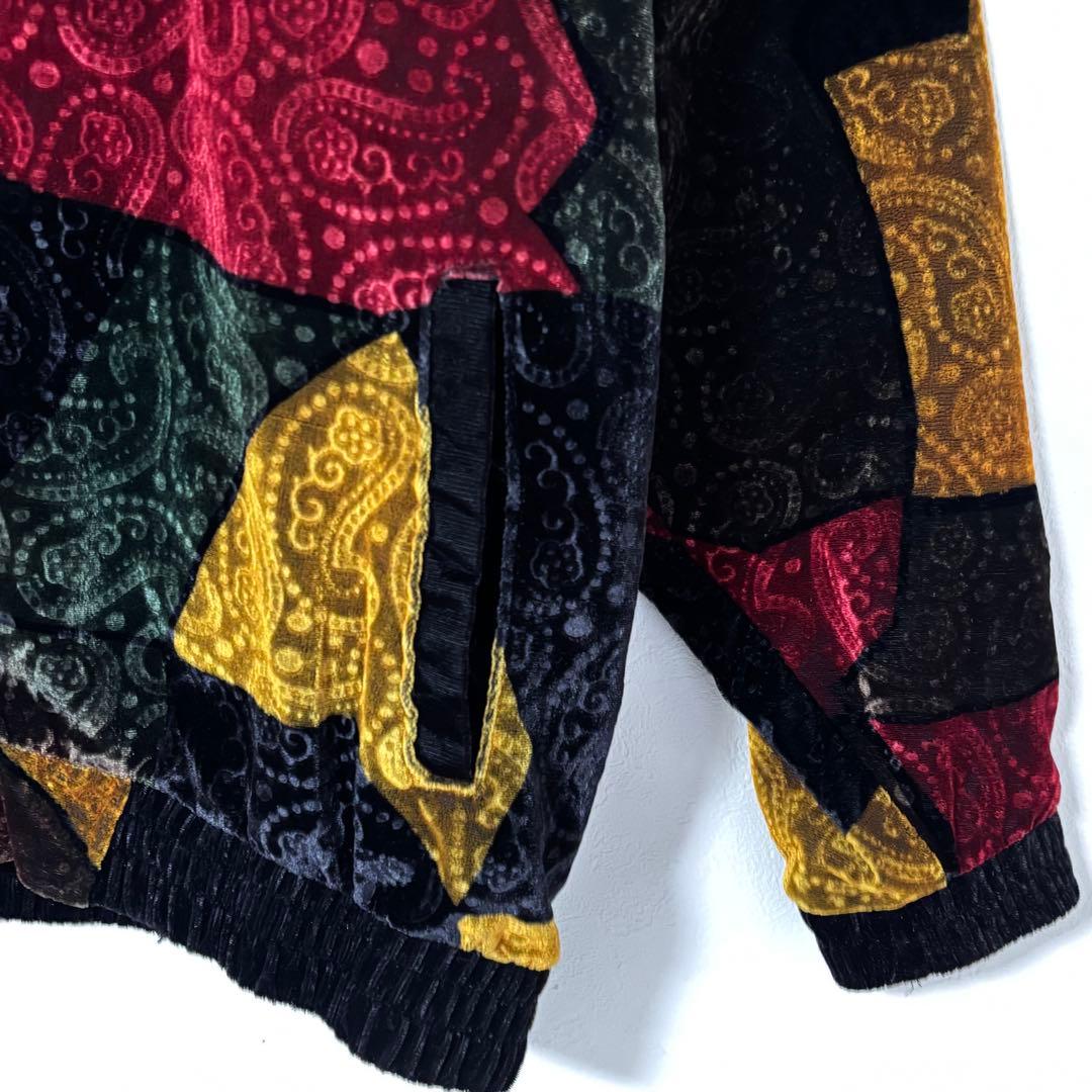 Jackie Vital ヴィンテージ　ベロアジャケット　フルジップ　ペイズリー