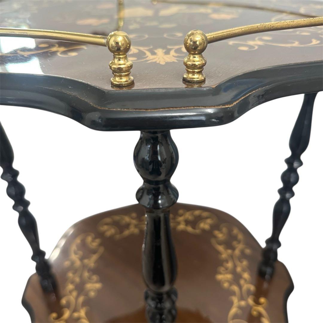 イタリア製DOMANI ドマン　キャスター付　象嵌ワゴン　キッチンワゴン